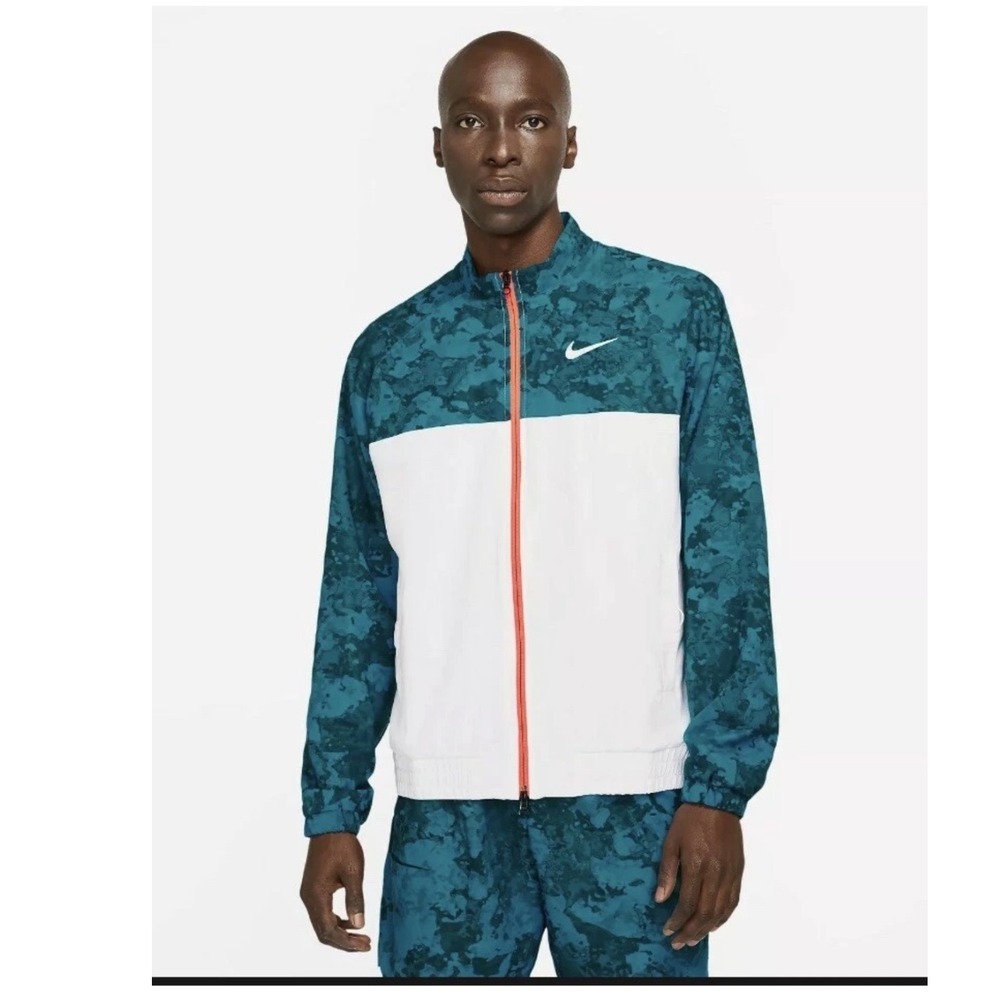 Nike Sportswear Court Melbourne Spring Tennis Jacket Teal White Full Zip Mens